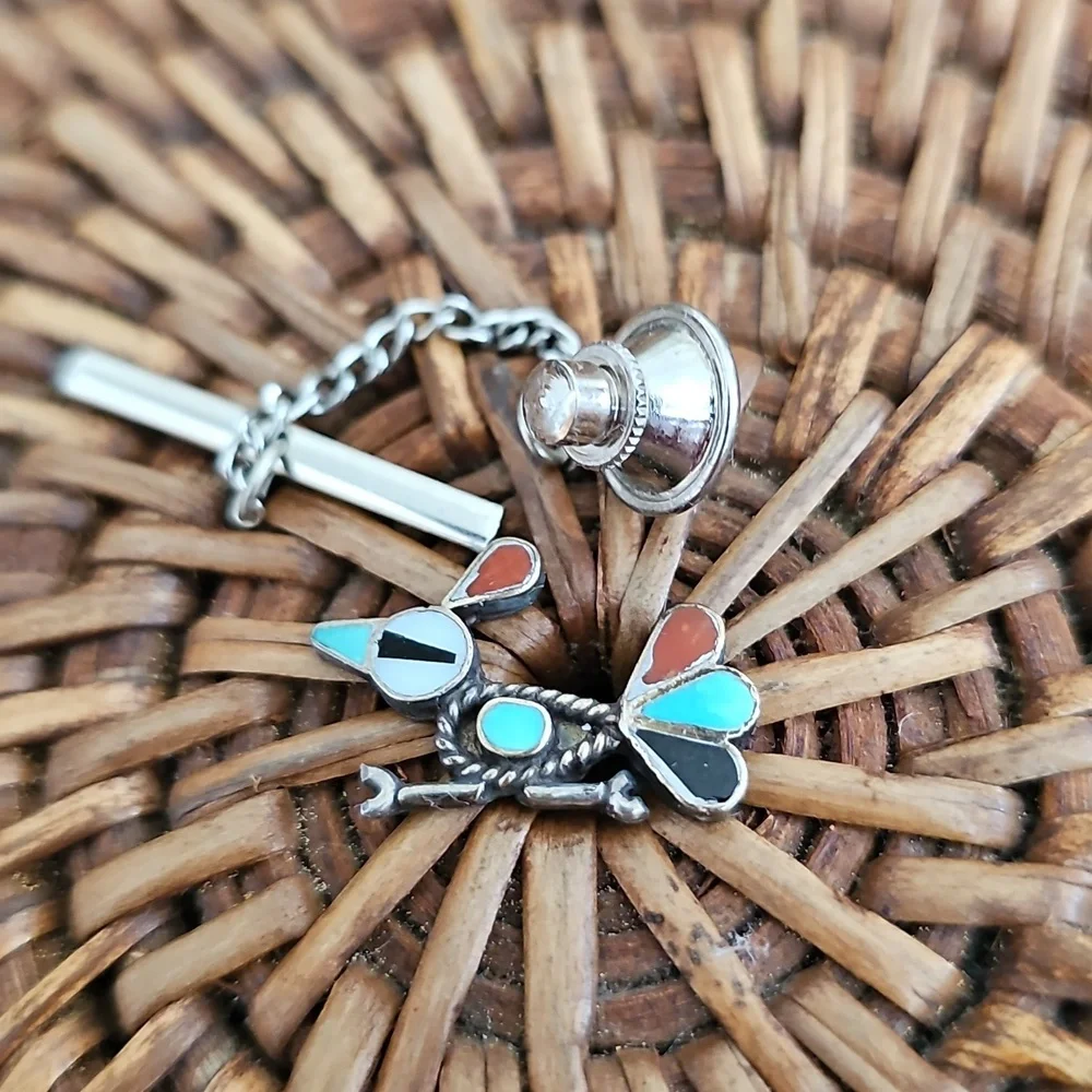 Vintage Zuni Sterling Silver Tie Tack - Picture 7 of 7